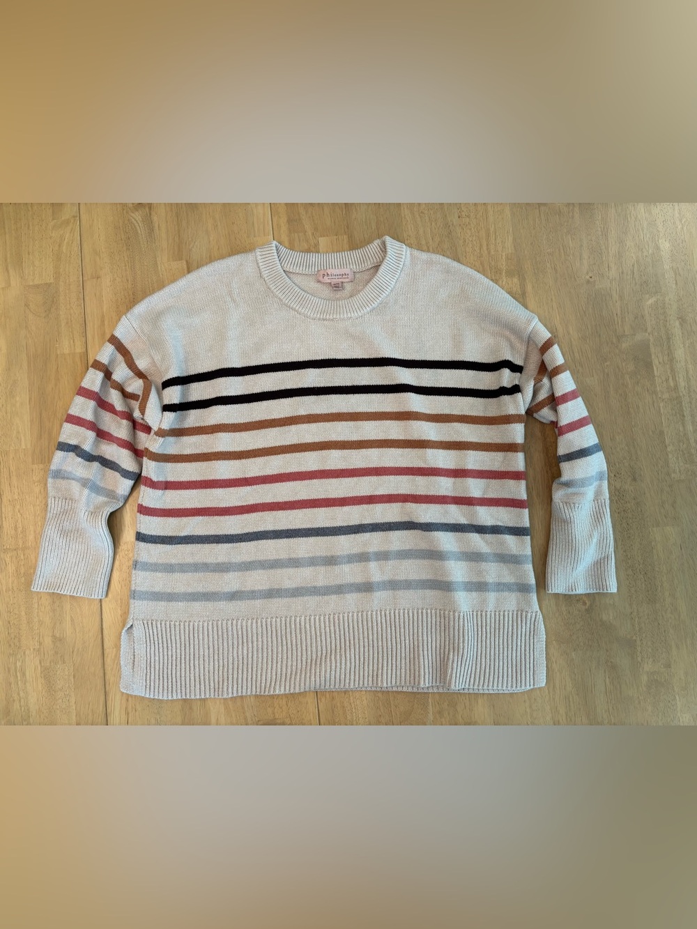 Philosophy Clothing Striped Crewneck Sweater - 1X cream/multi